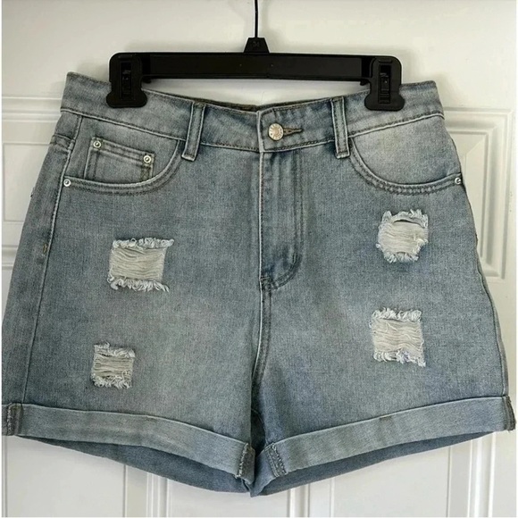 MISSLOOK Women's Distressed Denim Shorts High-Rise Size Medium - Picture 1 of 3